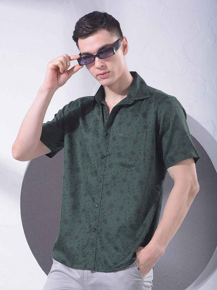 Green Floral Print Shirt