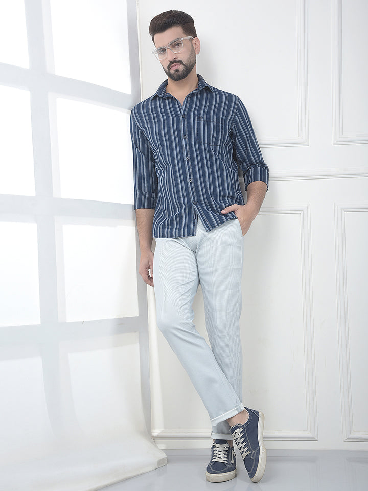 Grey Jacquard Knitted Trousers