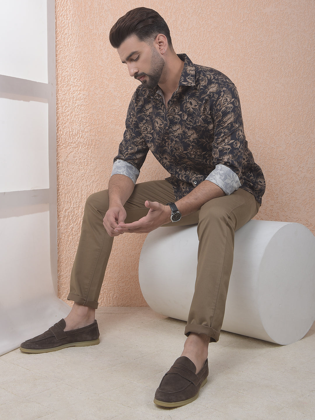 Brown Slim Comfort Trousers