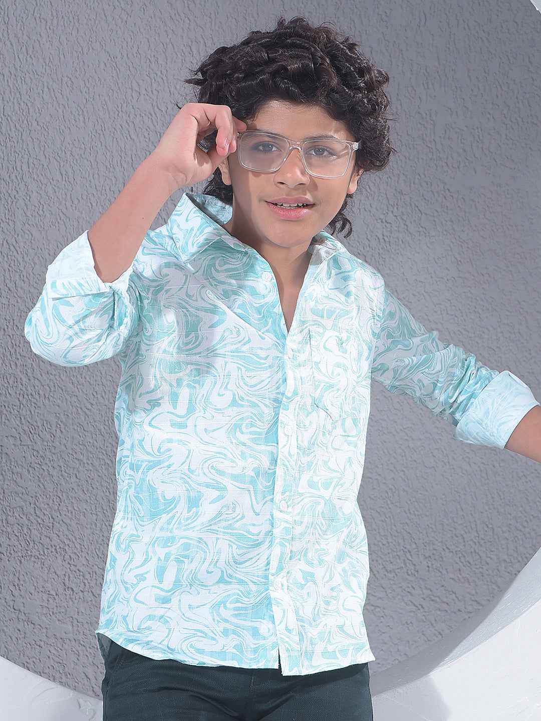 Green Printed 100% Cotton Shirt