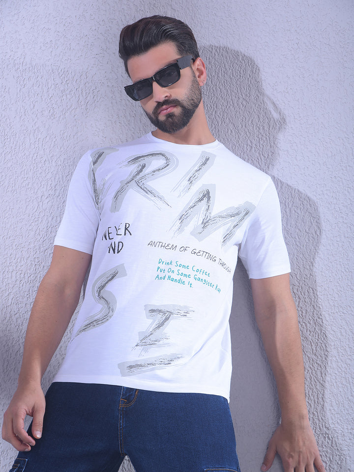 White Typographic T-Shirt