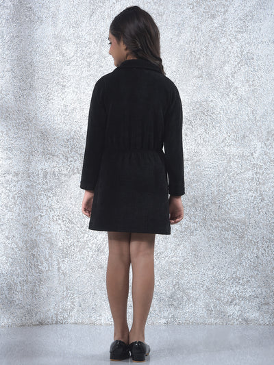 Relaxed Fit Black Corduroy Dress