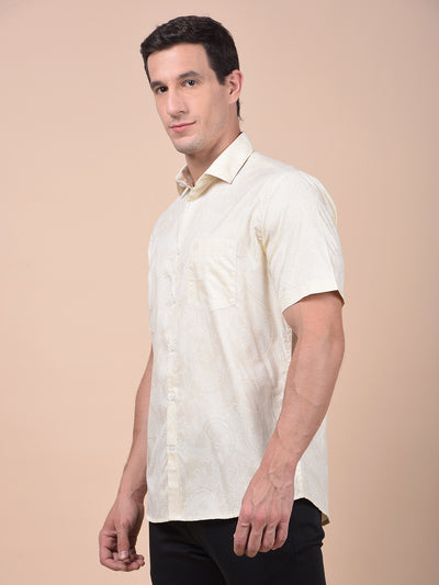 Elevated Beige Printed Shirt