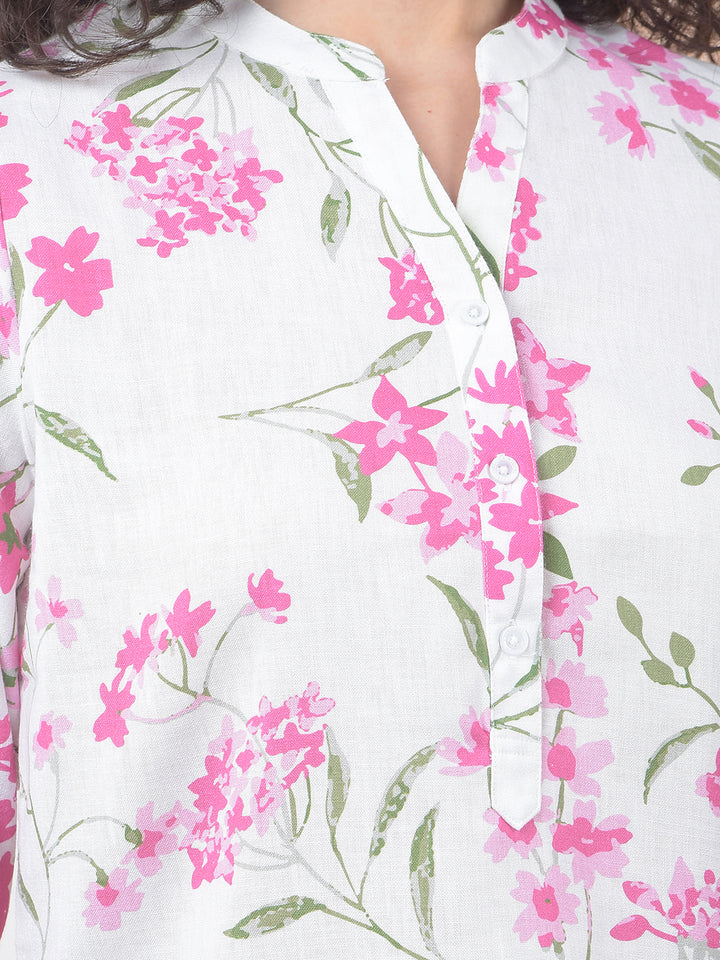 Magenta Floral Printed Top