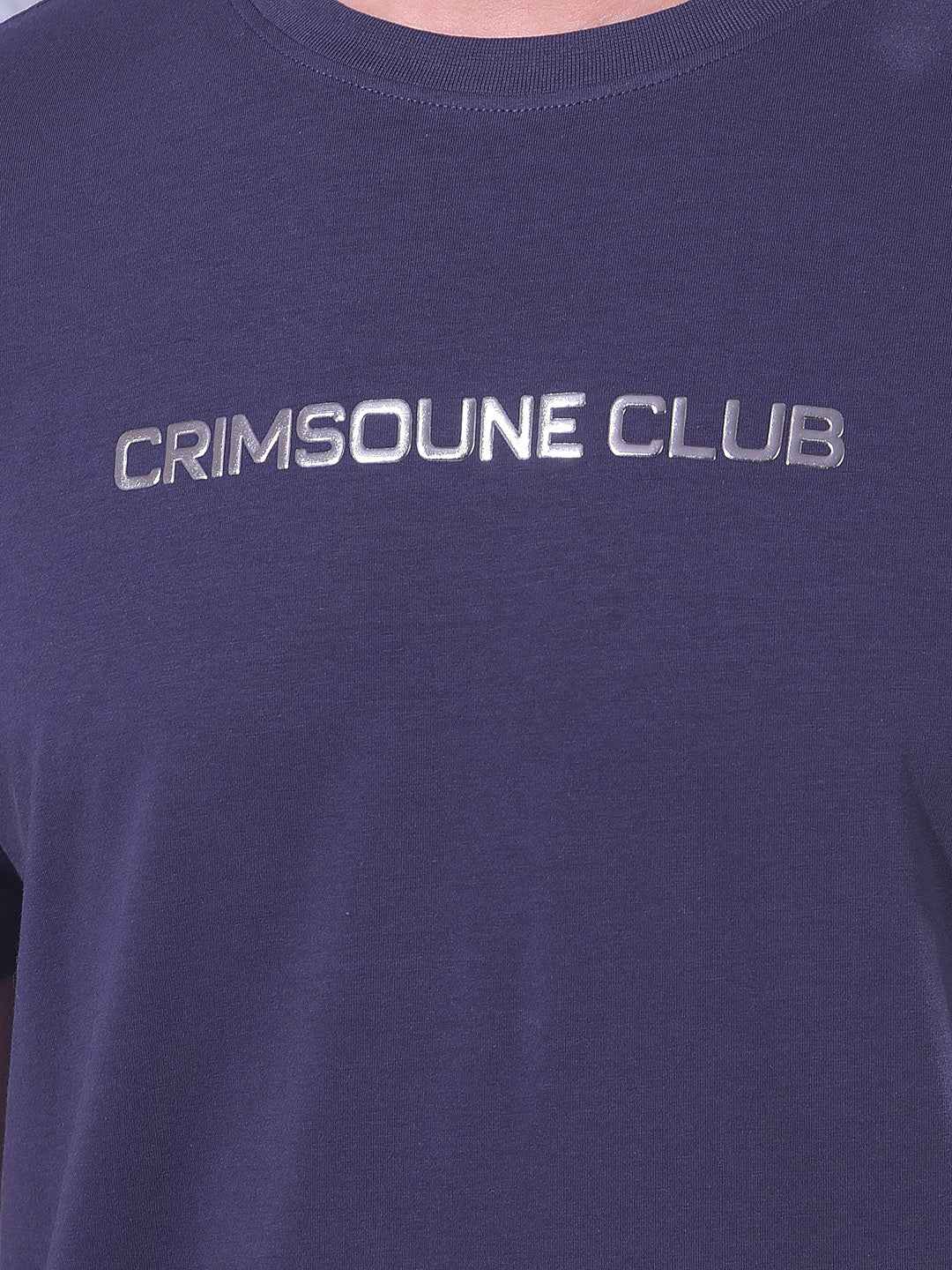 Purple Typographic Print T-Shirt