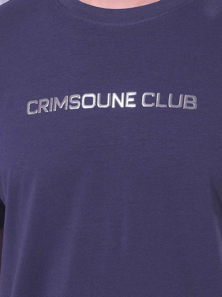 Purple Typographic Print T-Shirt