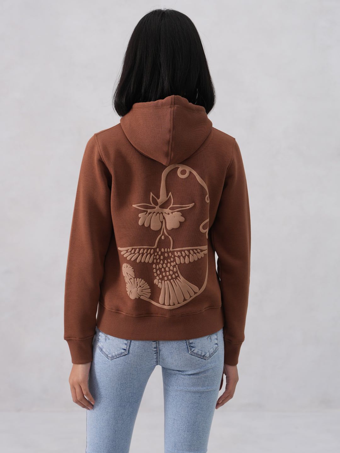 Brown Hooded Neck Sweatshirt