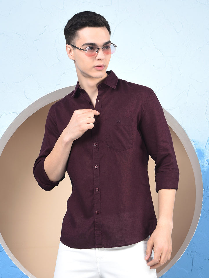 Plum Linen Essential Shirt