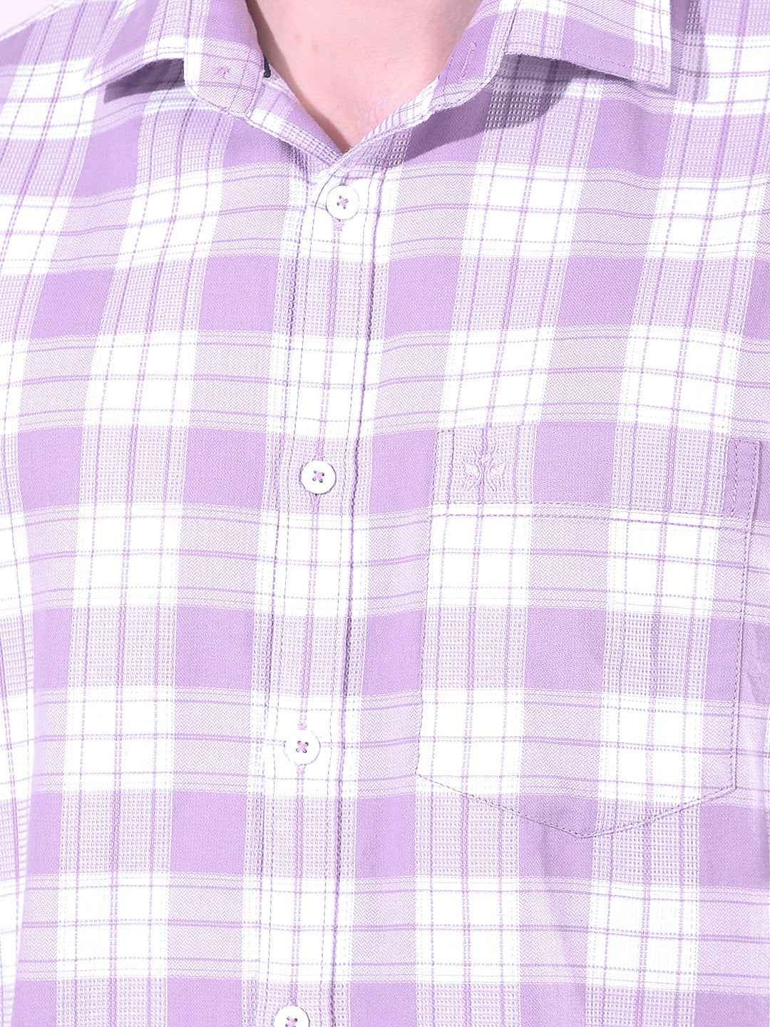 Voilet 100% Cotton Checked Shirt