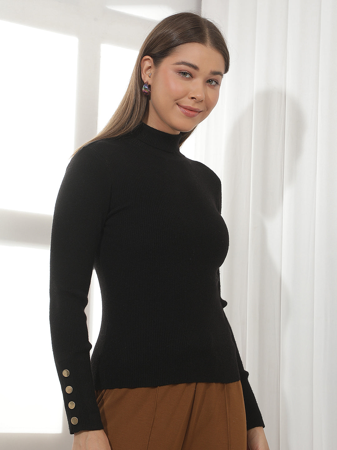 Black High Neck Sweater