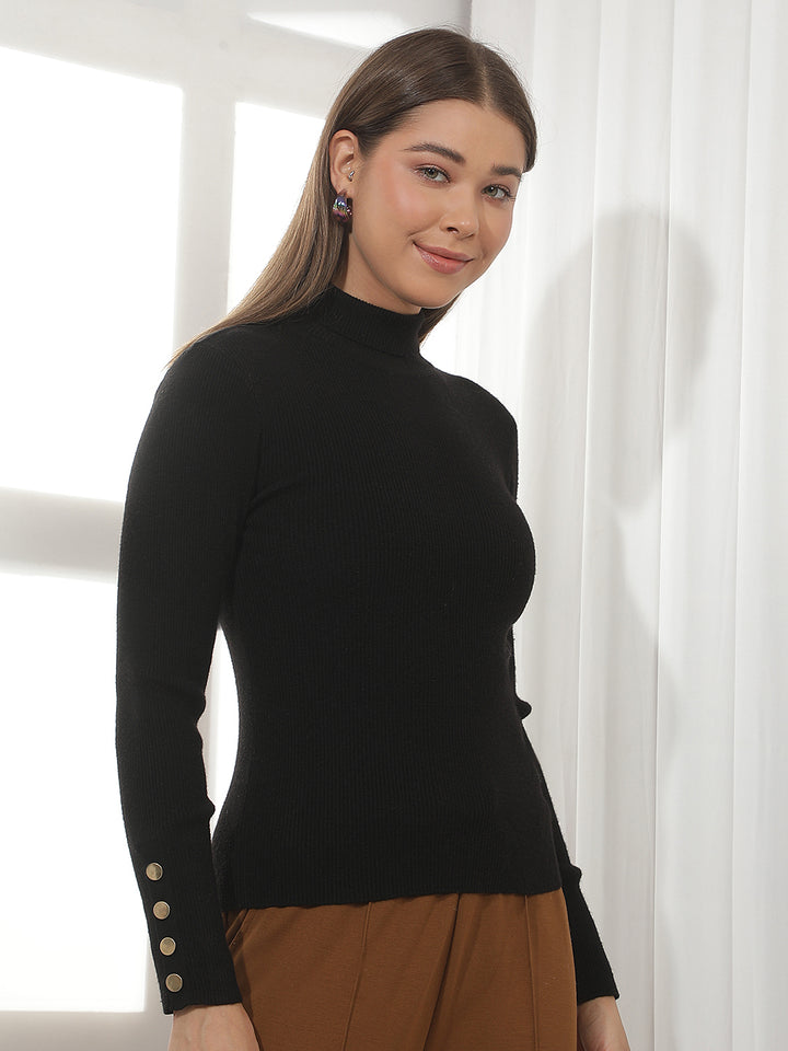 Black High Neck Sweater