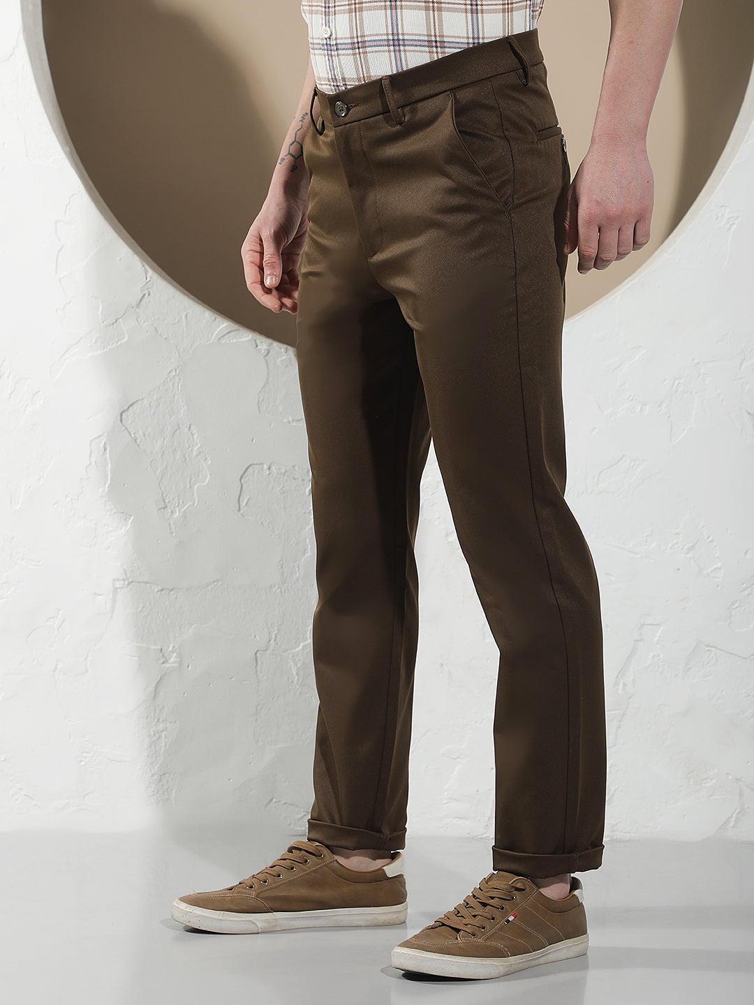 Refined Mocha Brown Trousers