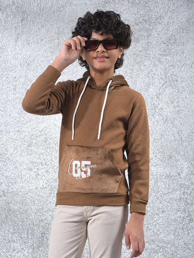 Brown Hooded Neck Sweatshirt