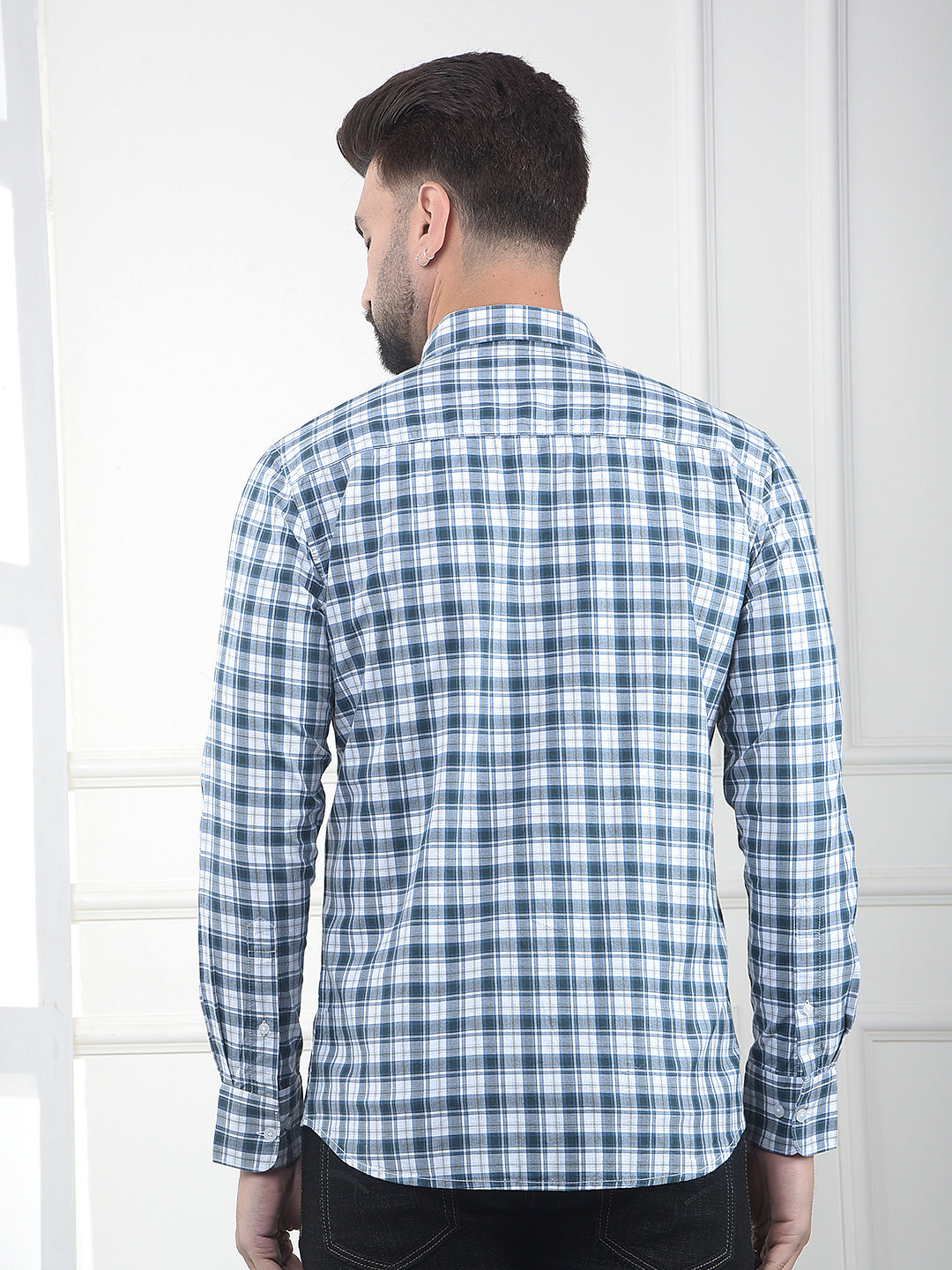 Blue Checked 100% Cotton Shirt