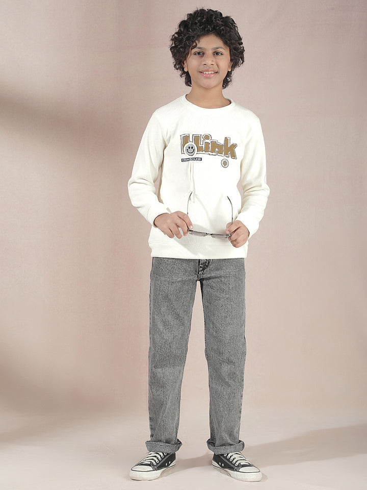 Cream Embellished Sweatshirt