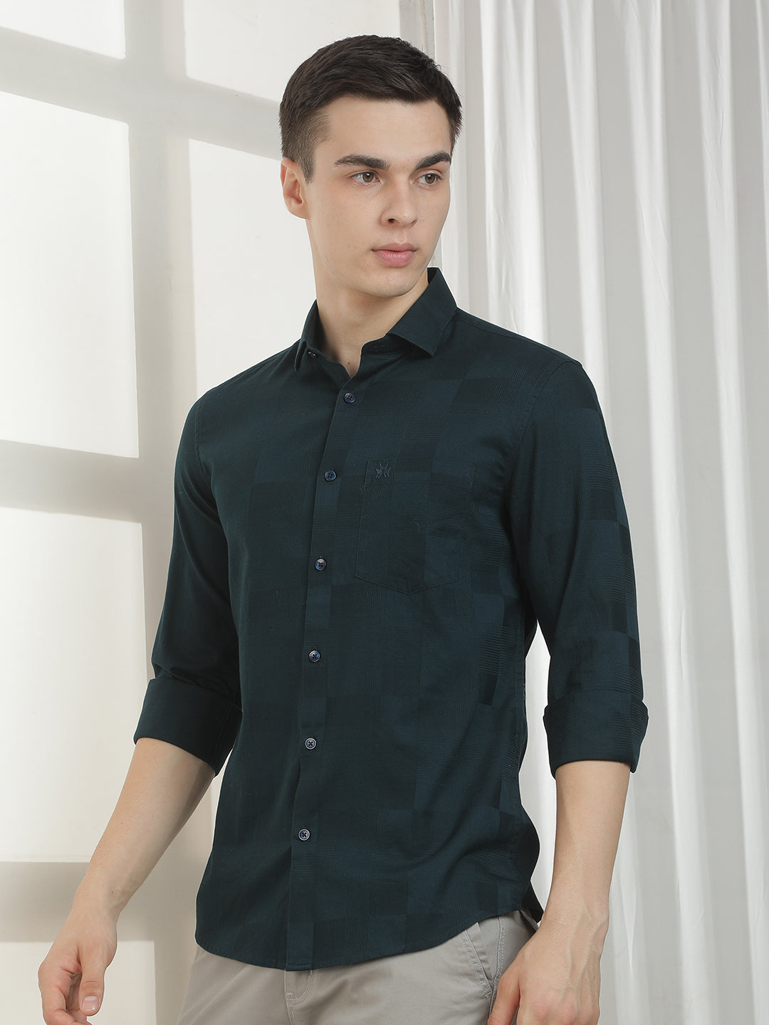 Green Printed 100% cotton Shirt