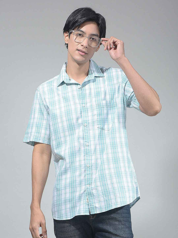 Green Checked 100% Cotton Shirt