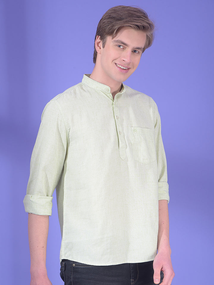 Loom Celadon Green Linen Kurta