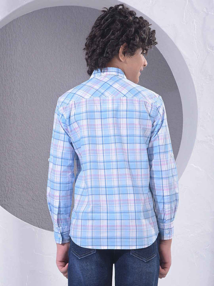 Blue Checked 100% Cotton Shirt