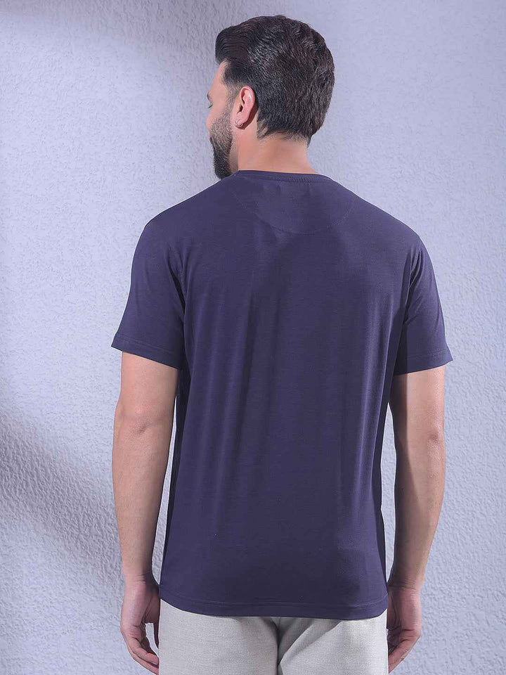 Purple Typographic Print T-Shirt