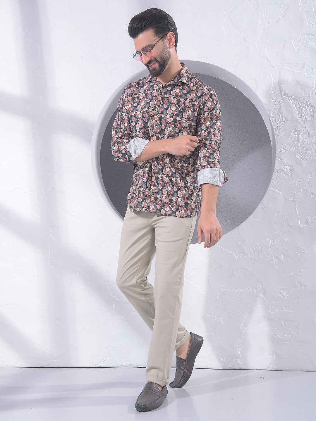 Multi-Color Floral Print Shirt