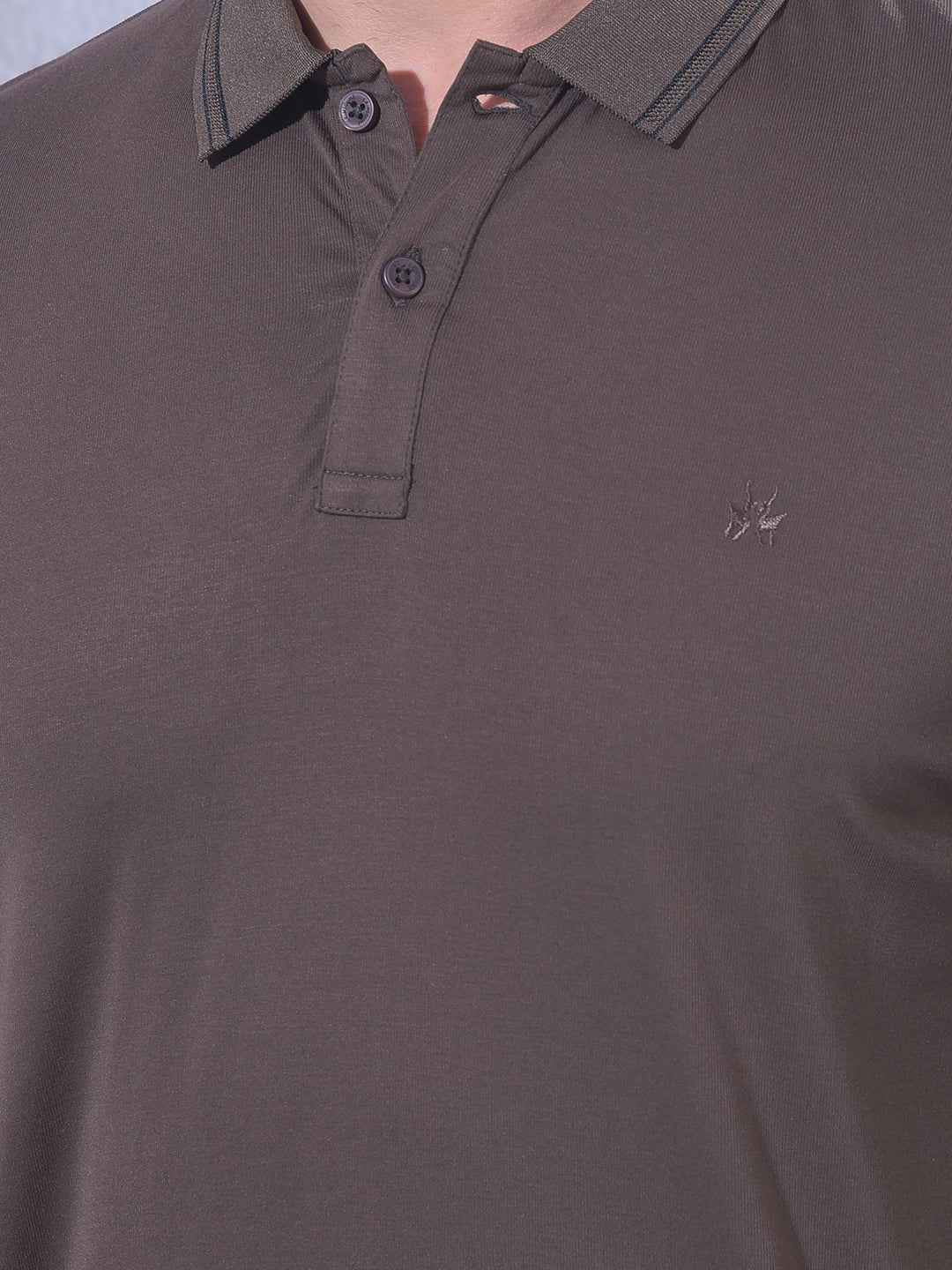 Brown Polo Neck T-Shirt
