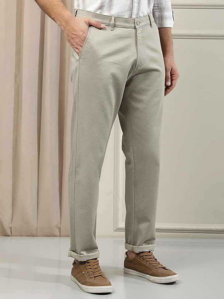 Beige Classic Style Trousers