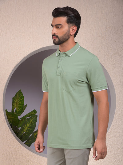 Green Polo Neck T-Shirt