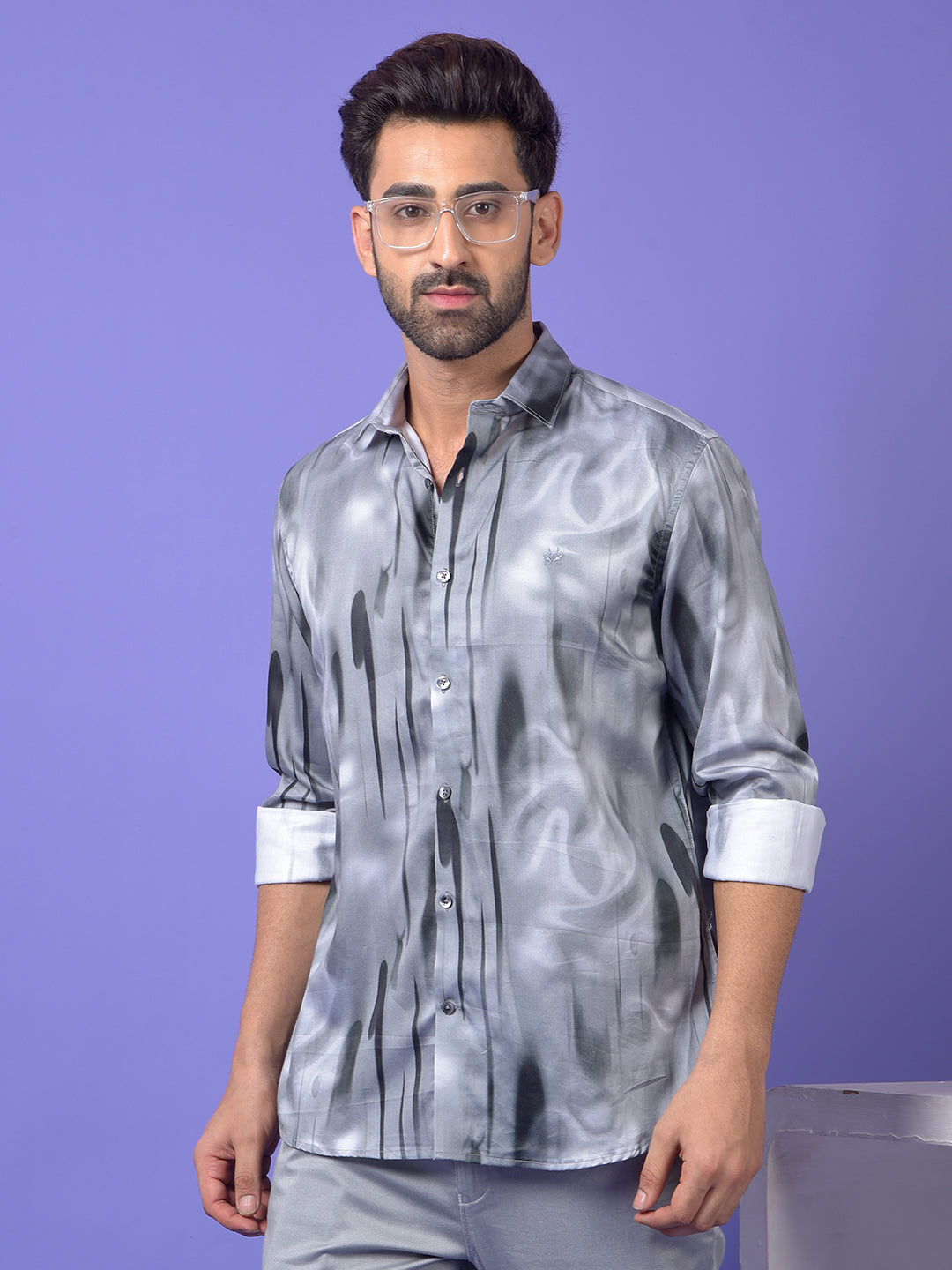 Grey Printed Shirt