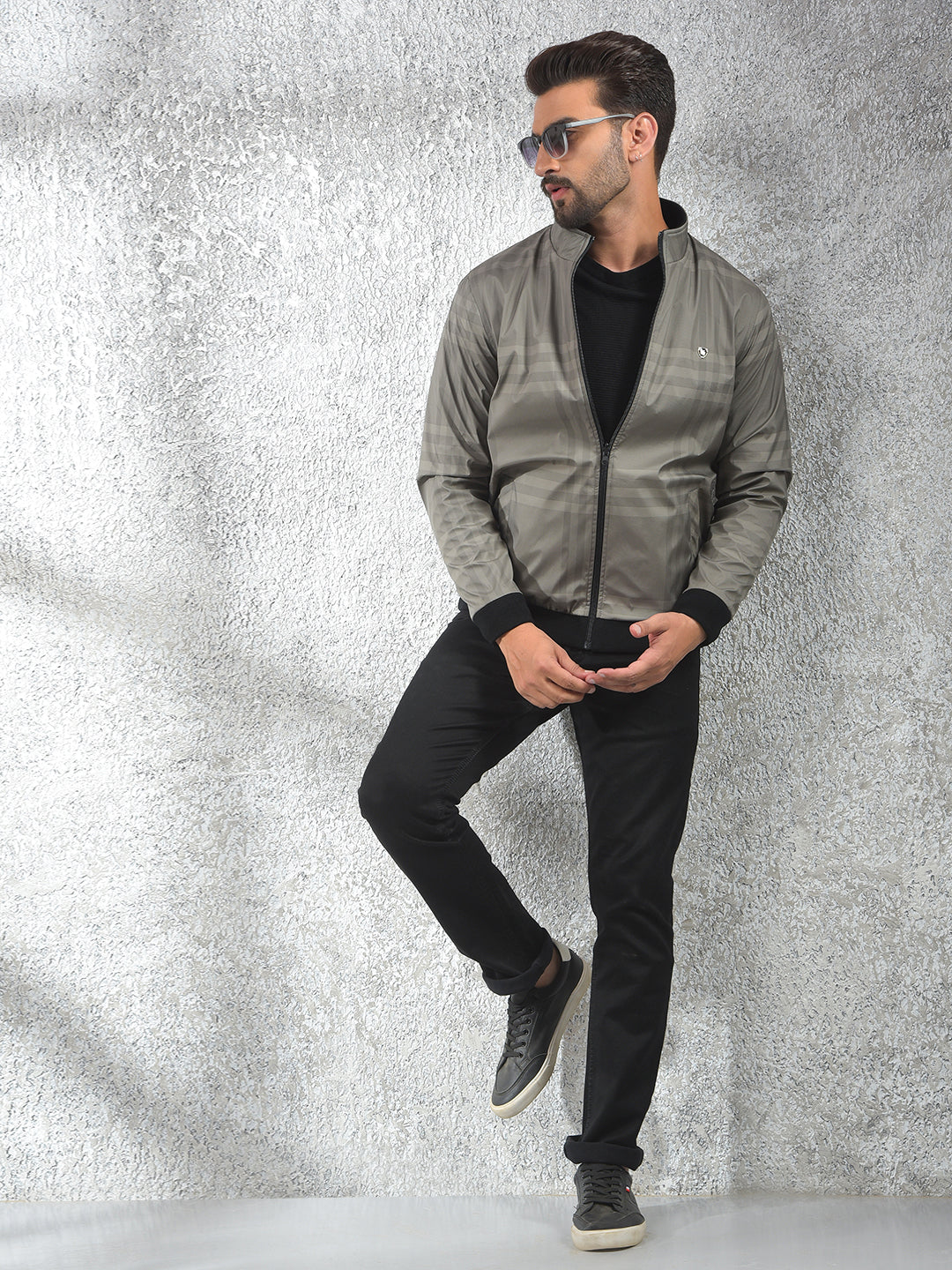 Grey Checked Reversible Jacket