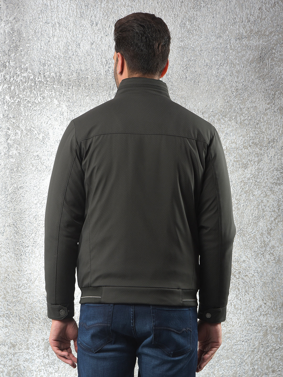 Black Printed Puffer Jacket