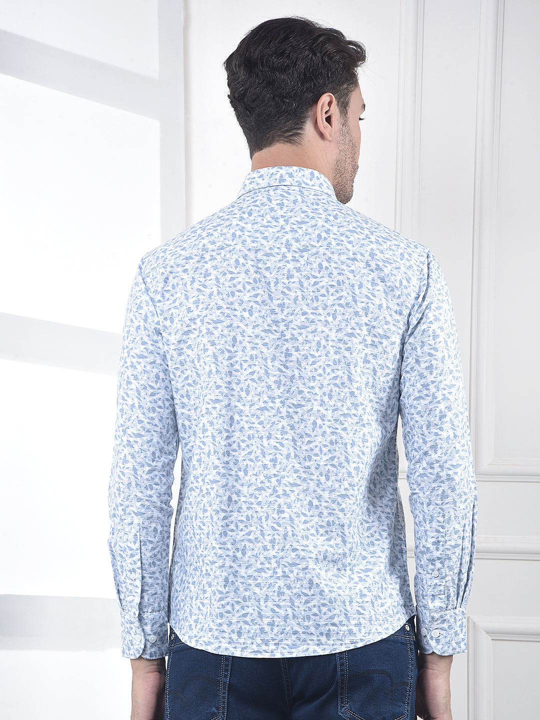 Blue Floral Print Shirt