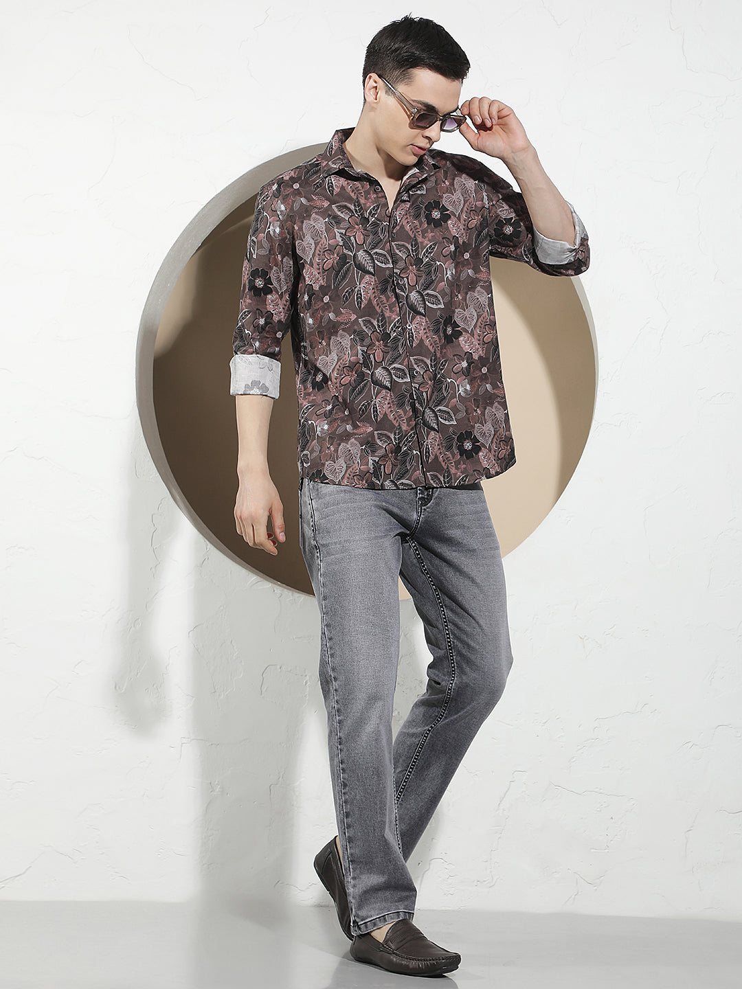 Purple Floral Print Shirt