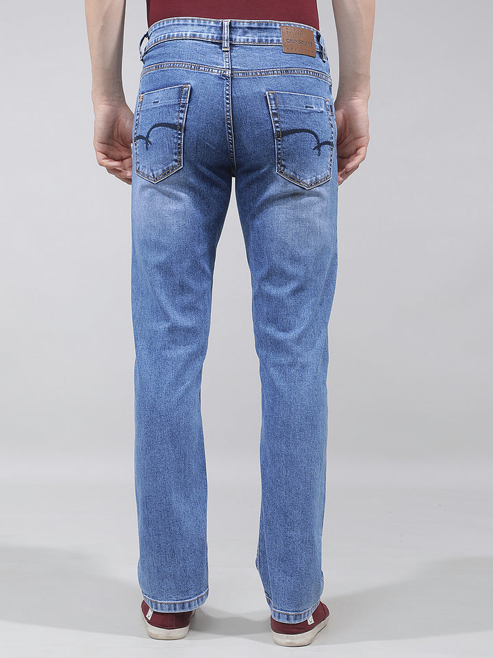 Structured Coastal Blue Straight Jeans