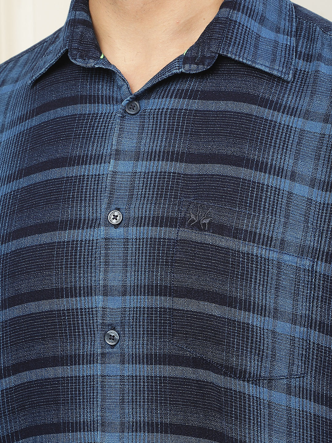 Blue Printed 100% Cotton Shirt
