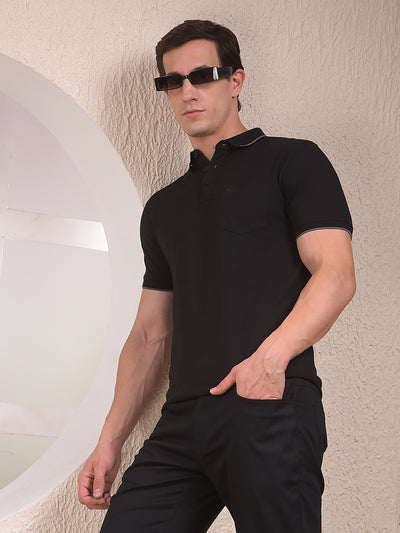 Black Polo Neck T-Shirt