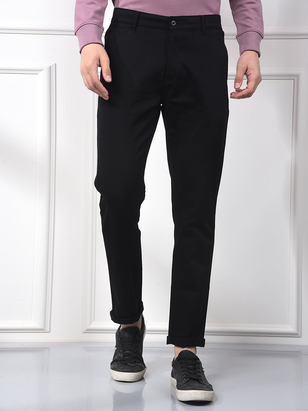 Modern Black Comfort Trousers