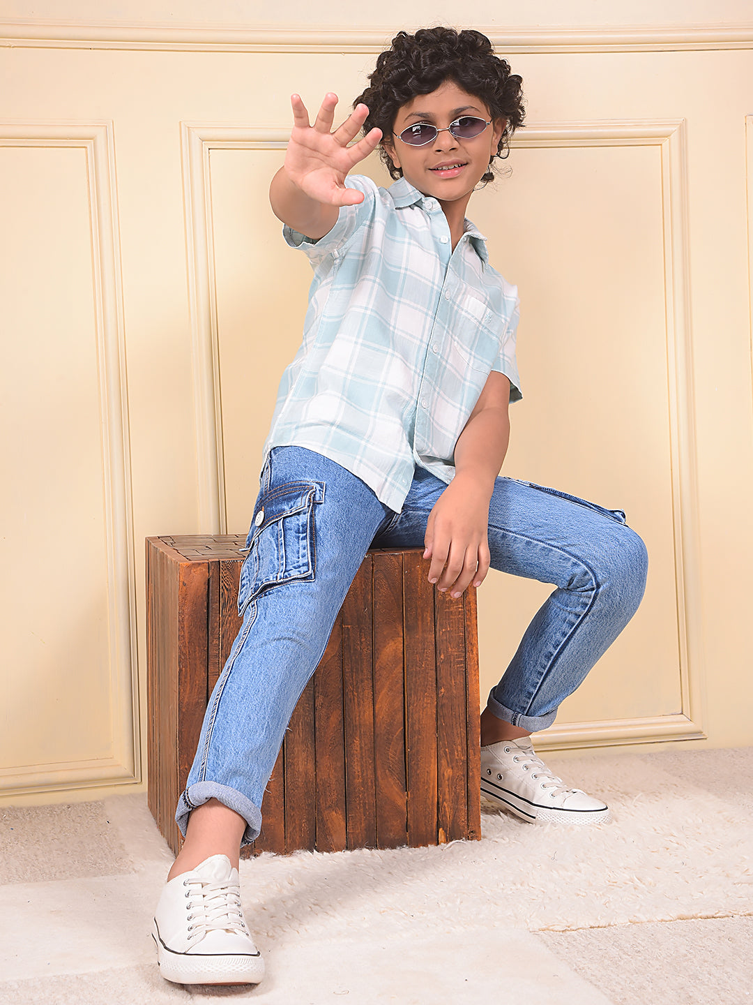 Green Checked 100% Cotton Shirt
