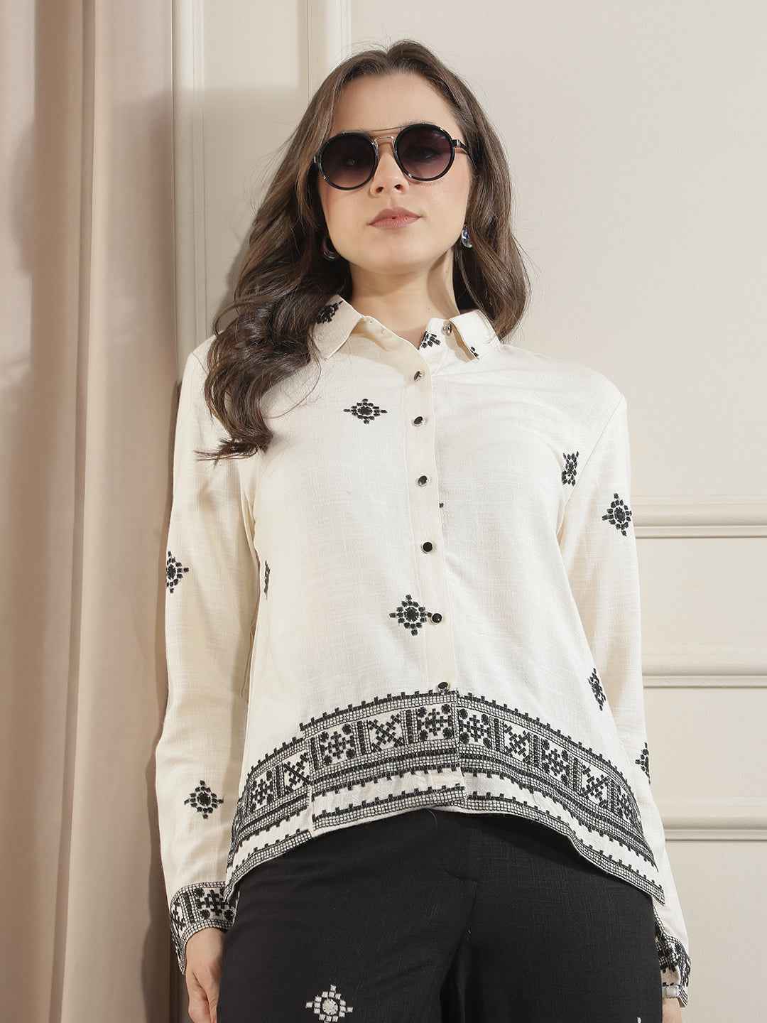 Artisanal Cream Embroidered Shirt