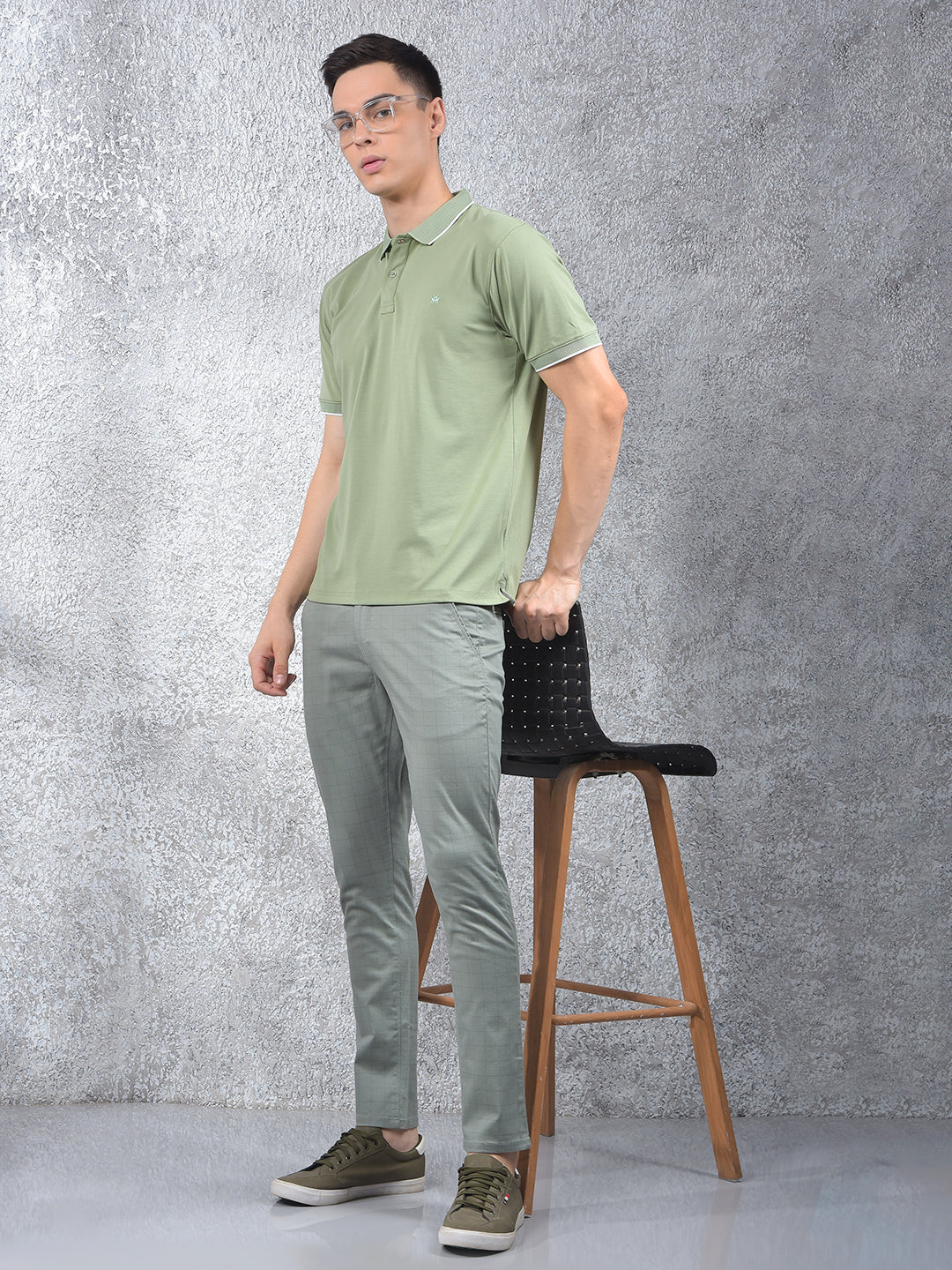 Modish Green Polo Neck T-Shirt