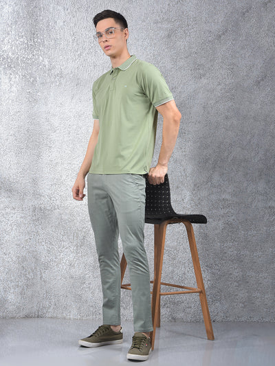 Modish Green Polo Neck T-Shirt
