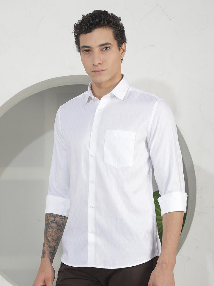 Tailored Breeze White Jacquard Shirt