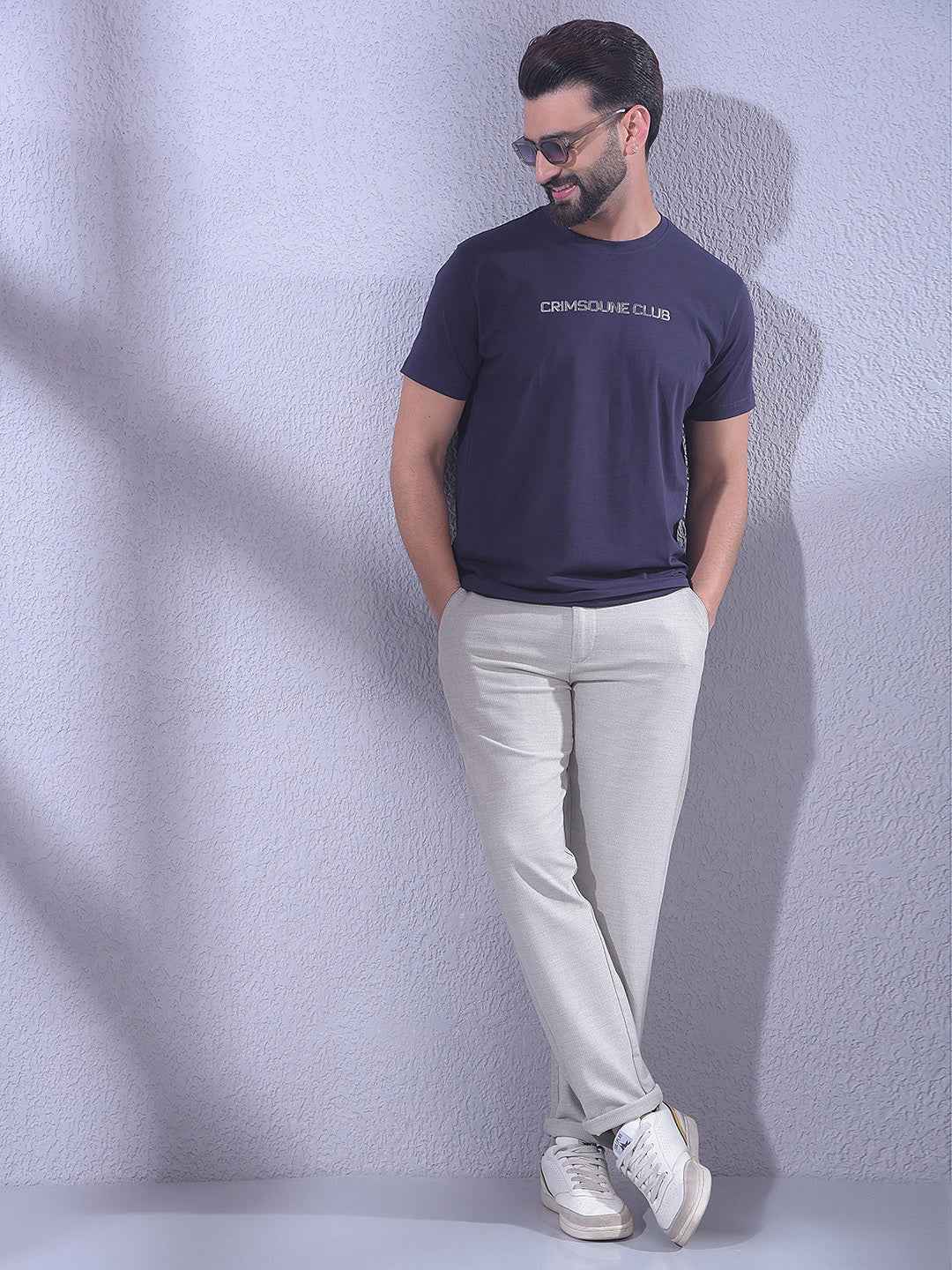 Purple Typographic Print T-Shirt