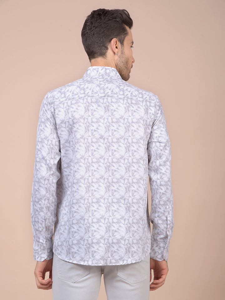 Grey Floral Print Shirt