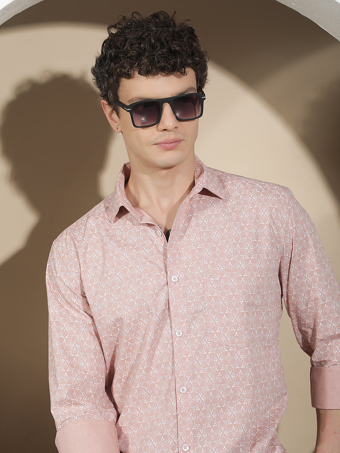 Signature Soft Peach Printed Shirt