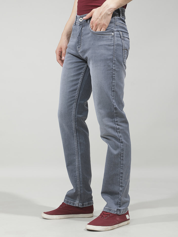 Sleek Graphite Grey Straight Jeans