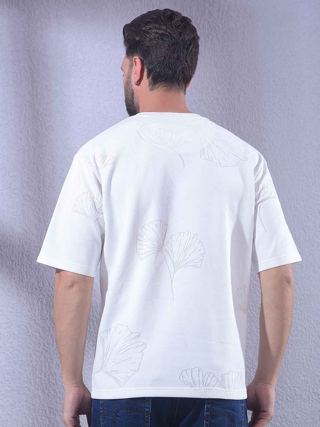 White Jacquard Oversize T-Shirt