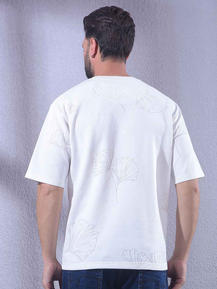 White Jacquard Oversize T-Shirt