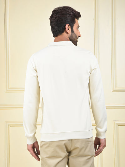 Off White Polo Neck T-Shirt