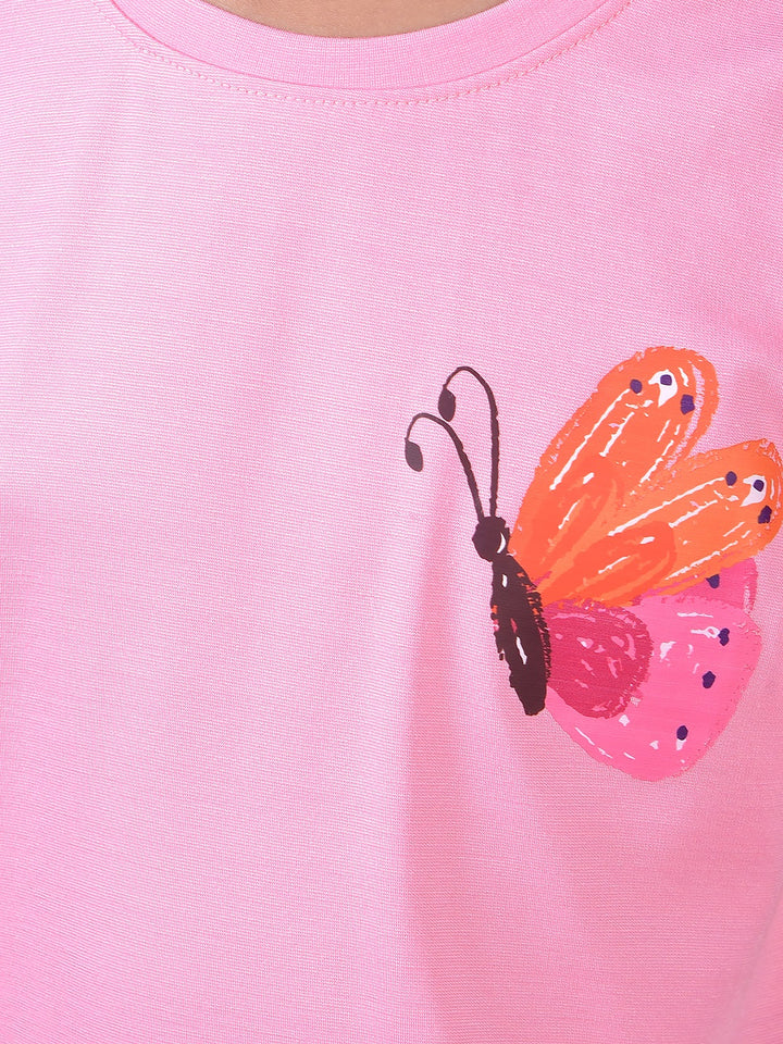 Pink Graphic Print T-Shirt
